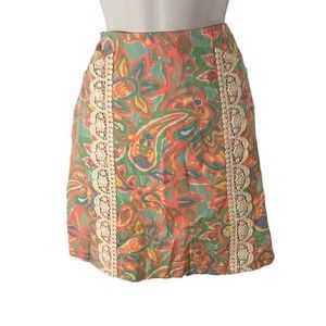29-14 LILLY PULITZER floral paisley lace trim skirt 2